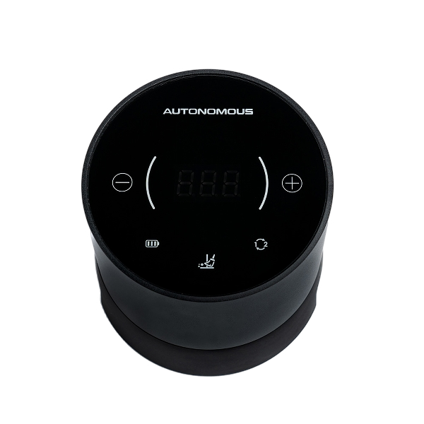 Autonomous coffee tamper top interface close-up